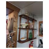 Shelf rack and Vintage glassware