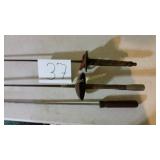 FENCING SWORDS AND HELMET