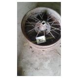 2 METAL SPOKE WHEELS
