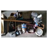 AXE HANDLE, CASES, LANTERN AND MORE