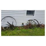 VINTAGE WAGON WHEEL PIECES