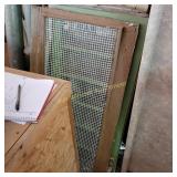 6 Window Frames,  Some With Glass, 2 with Wire