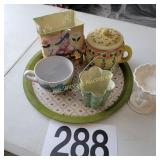 Tea Pot , Tray,