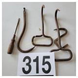 Antique Iron Ice/Meat Hooks