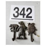 Rustic Cast Iron Bears, Bug Key Holders