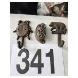 Rustic Cast Lady Bug, Bear, Key Hook