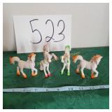 4 Unicorn Mythical Horses Horn Fantasy Figures
