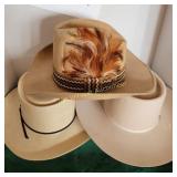 3 Hats Felt, Suede, Plastic