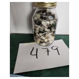 Vintage Buttons in Jar