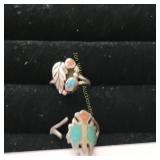 2 Turquoise Inlaid Rings