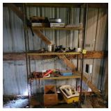 Metal Shelf and Contents