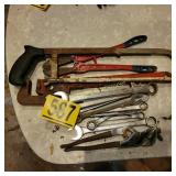 Forge Wrenches, Hack Saw, Pipe Wrench