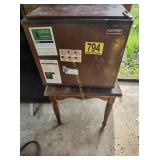 Dorm Fridge and Little Table
