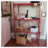 Metal Shelf and contents