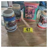 3 Budweiser Steins, Box is empty