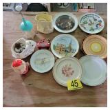Decorative Plates and Vintage Santa Cup