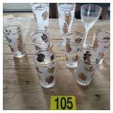 Vintage Gold Leaf Glassware