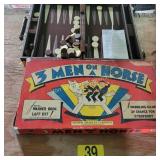 Vintage 3 Men and a Horse, Backgammon