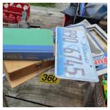 Tub Stool, Lic Plate, Books