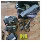 Cameras and Case  Minolta, Vivitar, Vivitar Flash