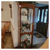 China Cabinet, Door Opens  On The Side