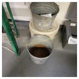 2 Galanized Buckets, 1 Bucket