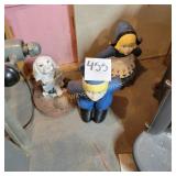 Cement Dutch Girl. Boy and Dog