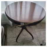 MCM Mahogany Round Drum Table