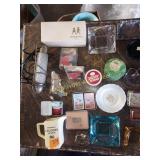 Blue Ice Ash Tray, Playing Cards, Bed Lamp