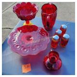 Moon and Star Amberina Glass