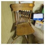 Vtg Oak Office Chair