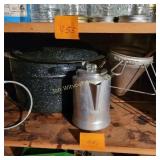 Canner, Colander, Vtg Coffee Pot