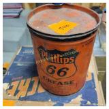 Vtg Phillips Grease Can