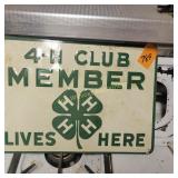 4H Member Lives Here Sign
