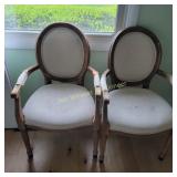Louis XVI Style Medallion Armchair White Wash