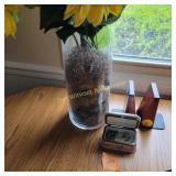 Trinket Box, Vase, Book Ends