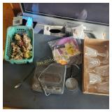 Rabbit Figurines, Glasses,