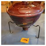 MCM Marcrest Stoneware Bowl Brown Daisy Dot Pot