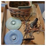 2 Crockery Lids, Basket