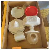 Vtg Milk Glass  Compote, Bowls