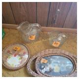 Vtg Glass Pitchers, Trays