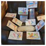 Vtg Post Cards/ Dresser Tray