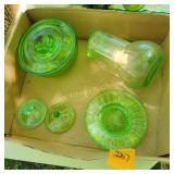Vtg Green Glassware