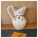 Vtg Wedgewood Pitcher Silver Lusterware Cherub