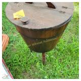 Vtg Round Barrel Sewing Basket
