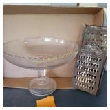 Vtg Glass Compote, Graters