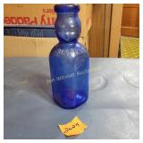 Brookfield "Dbl Baby Face" Colbat Blue Milk Bottle