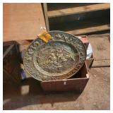 19th-Century Repousse Tray or Wall Plate