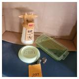 Moo Creamer, Green Glassware