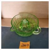 Vtg Green Glass Juicer